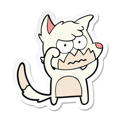 sticker of a cartoon annoyed fox