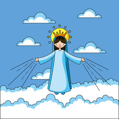 Holy virgin mary cartoon