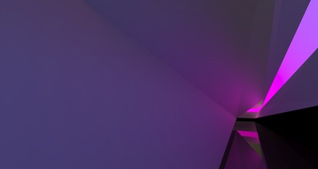 Obraz premium Abstract white Futuristic Sci-Fi interior With Gradient Glowing Neon Tubes . 3D illustration and rendering.