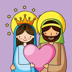 Holy family christian cartoons