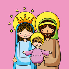 Holy family christian cartoons