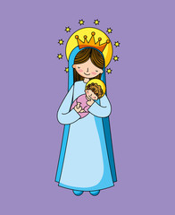 Holy virgin mary cartoon