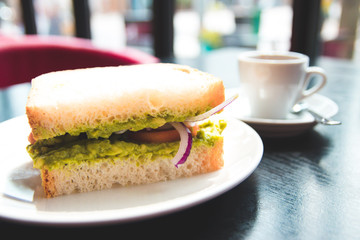 coffee and sandwich