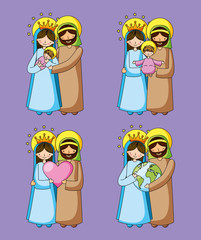 Holy family christian cartoons