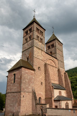 Fototapeta na wymiar Abbaye de Murbach dans le val de Murbach, Alsace