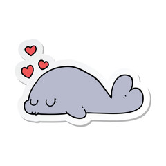 sticker of a cute cartoon dolphin