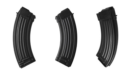 Assault rifle magazine isolated on white