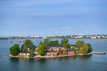 Fototapeta na wymiar Islands in the Baltic Sea near Helsinki in the summer evening, Finland