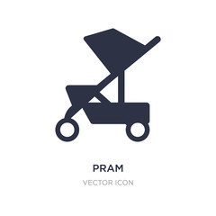 pram icon on white background. Simple element illustration from Transport concept.