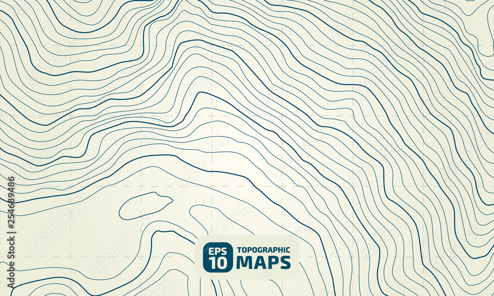 Fototapete the stylized height of the topographic contour in lines and contours. the concept of a conditional g