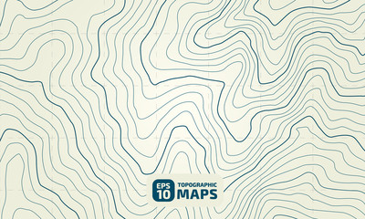 The stylized height of the topographic contour in lines and contours. The concept of a conditional geography scheme and the terrain path. Vector illustration.