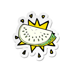 sticker of a cartoon melon slice