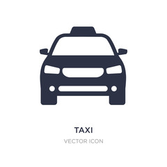 taxi transportation car from frontal view icon on white background. Simple element illustration from Transport concept.