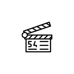 Movie slate icon. Video sign