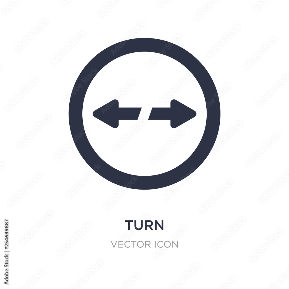 Poster turn icon on white background. simple element illustration from ui concept.