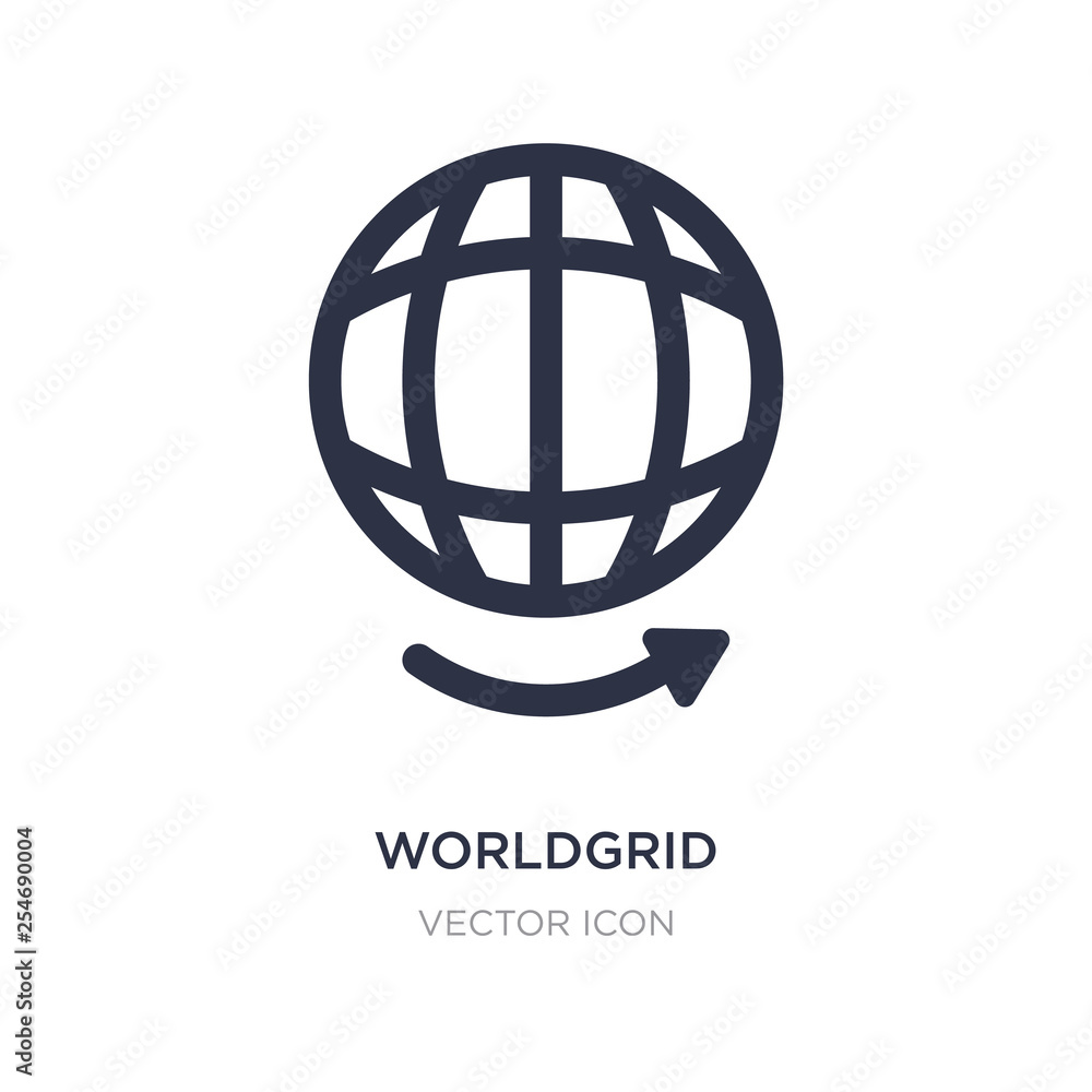 Aufkleber worldgrid icon on white background. simple element illustration from ui concept.