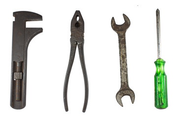 Craftsman tools, hand tools, DIY,building,construction isolated on white background