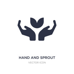hand and sprout icon on white background. Simple element illustration from UI concept.