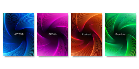 Set of Colorful Backgrounds with Complex Lines. Applicable for Webpage, Banners, Posters and Fliers. EPS10 Vector.