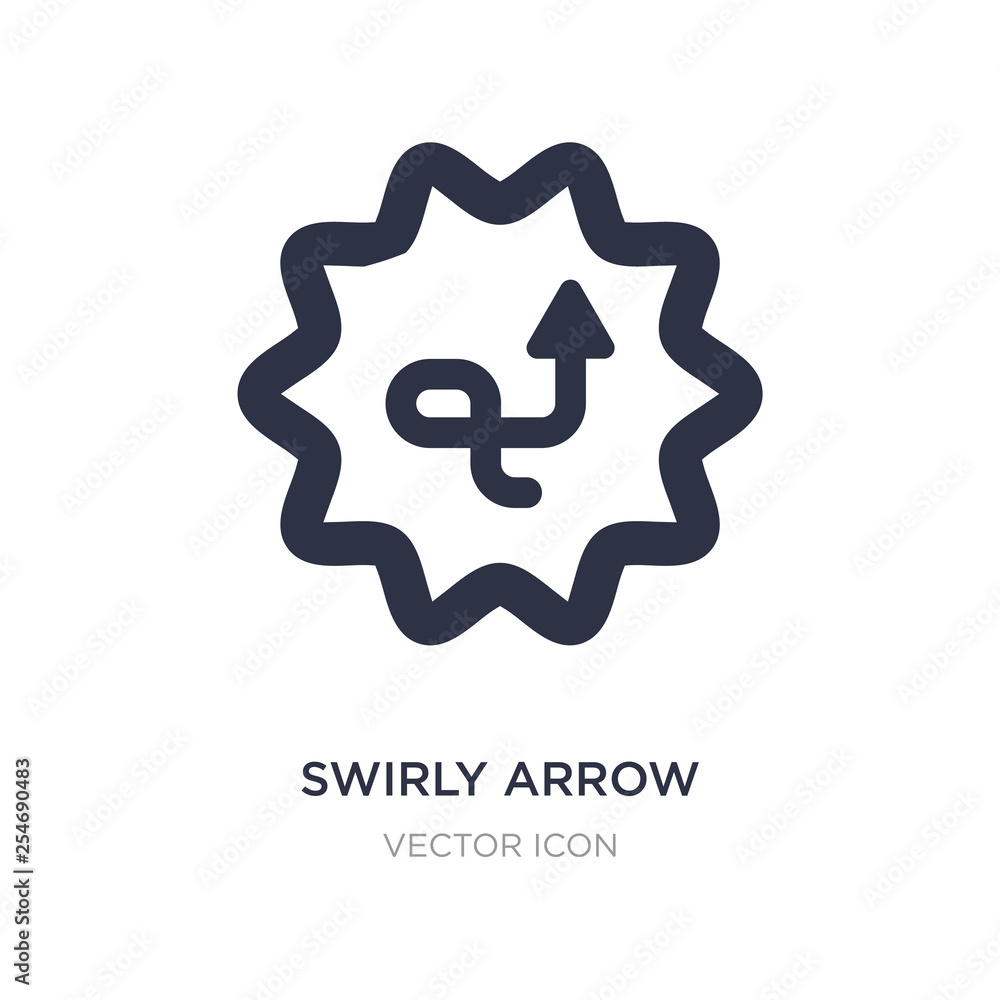 Aufkleber swirly arrow icon on white background. simple element illustration from ui concept.