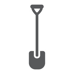 Shovel glyph icon, tool and farm, digger sign, vector graphics, a solid pattern on a white background.