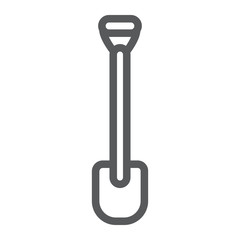 Shovel line icon, tool and farm, digger sign, vector graphics, a linear pattern on a white background.