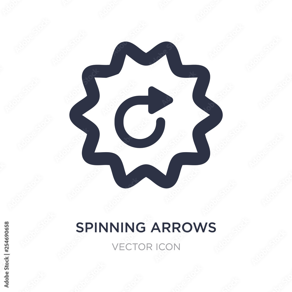 Poster spinning arrows icon on white background. simple element illustration from ui concept.