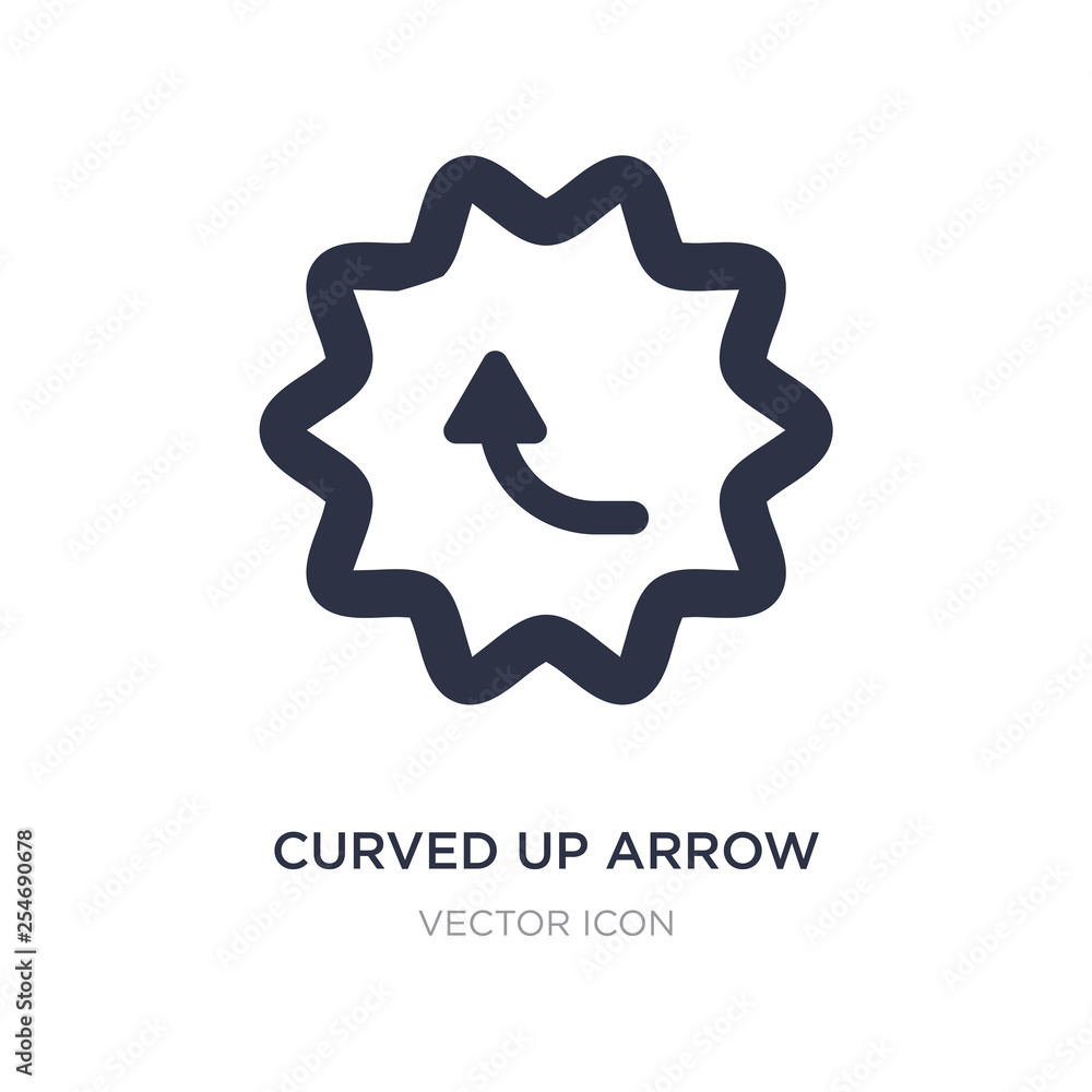 Aufkleber curved up arrow icon on white background. simple element illustration from ui concept.