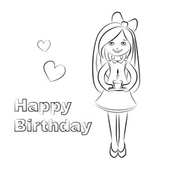 Obraz premium Cute girl illustration