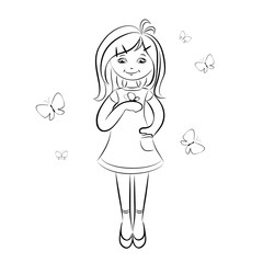 Cute girl illustration