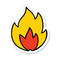 sticker of a cute cartoon fire