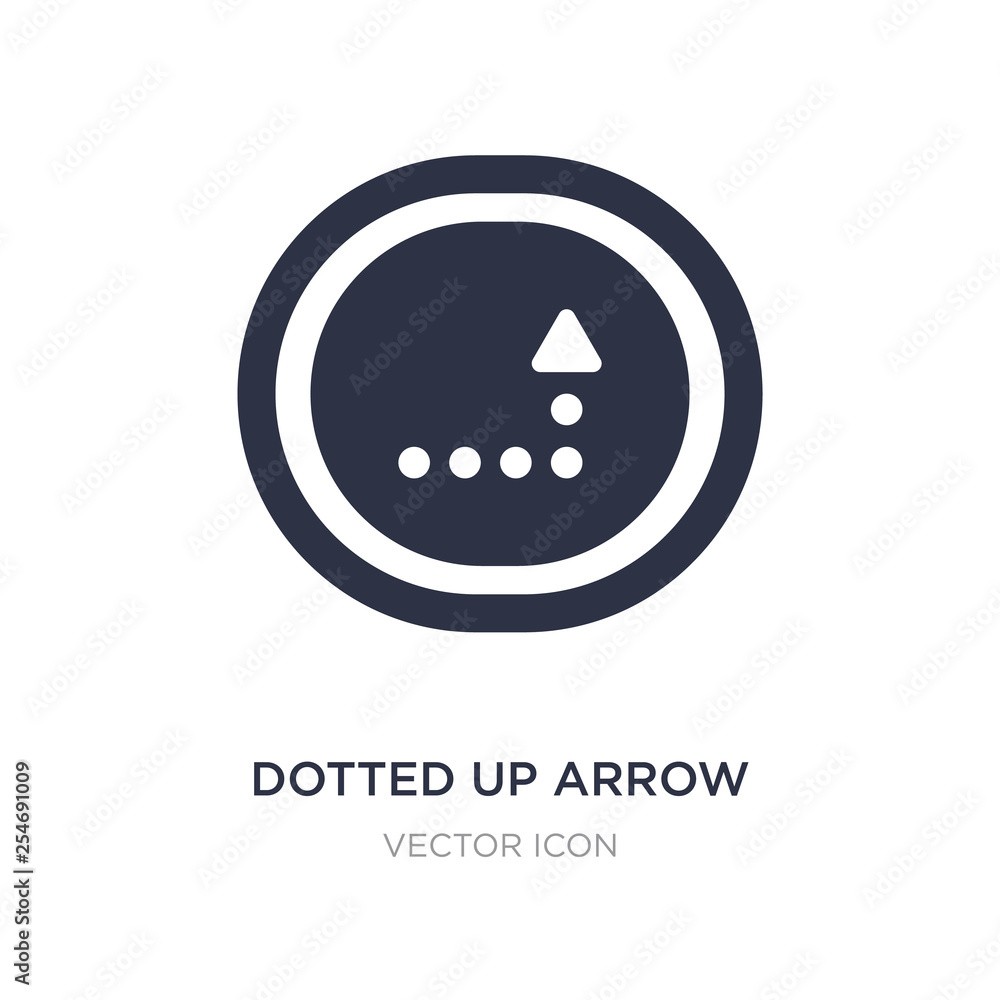 Poster dotted up arrow icon on white background. simple element illustration from ui concept.