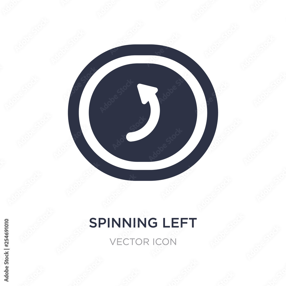 Poster spinning left arrow icon on white background. simple element illustration from ui concept.