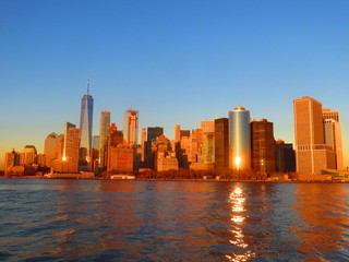 sunset with NYC skyline