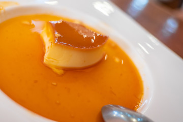 Soft focus of Egg honey cake