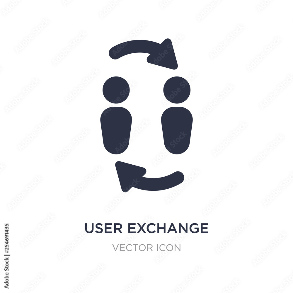 Aufkleber user exchange icon on white background. simple element illustration from ui concept.