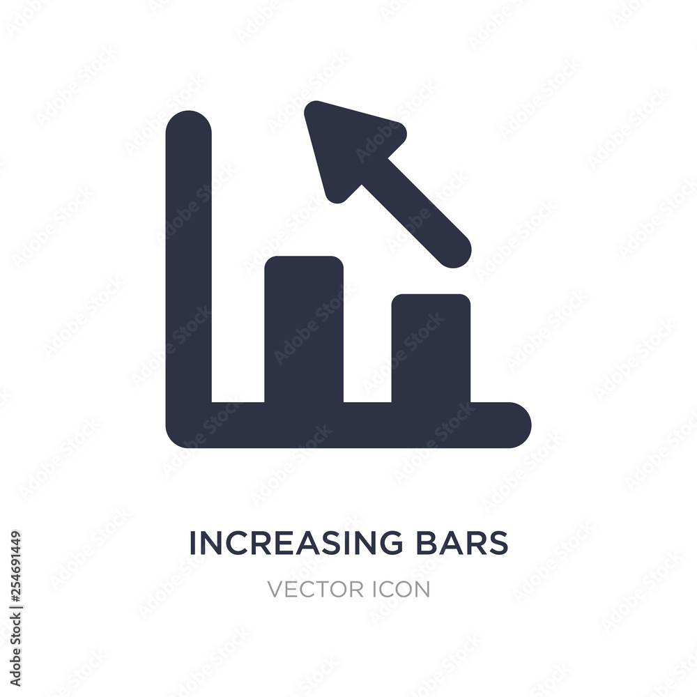 Poster increasing bars graphic icon on white background. simple element illustration from ui concept.