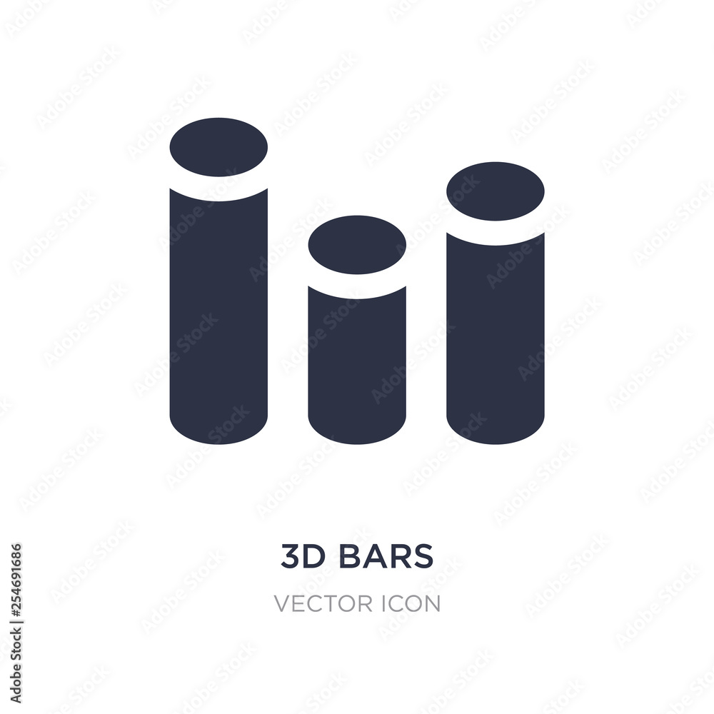 Poster 3d bars icon on white background. simple element illustration from ui concept.