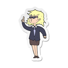 sticker of a cartoon agent woman