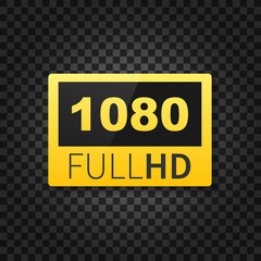 1080 Full HD label. High technology. LED television display. Vector illustration.