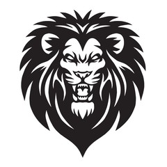 Plakat Wild Lion Roaring Logo Mascot Vector Design Icon