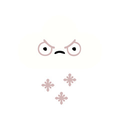 Fototapeta premium flat color retro cartoon snow cloud