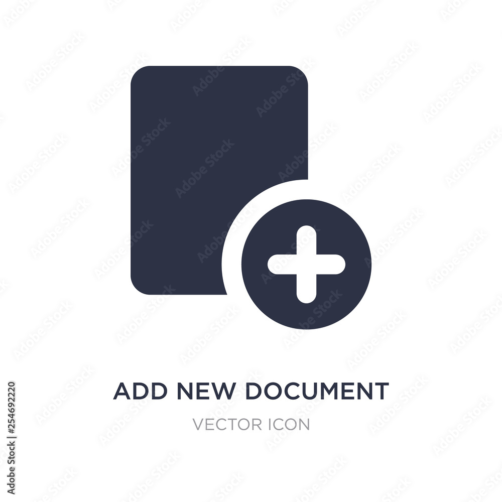 Poster add new document icon on white background. simple element illustration from ui concept.