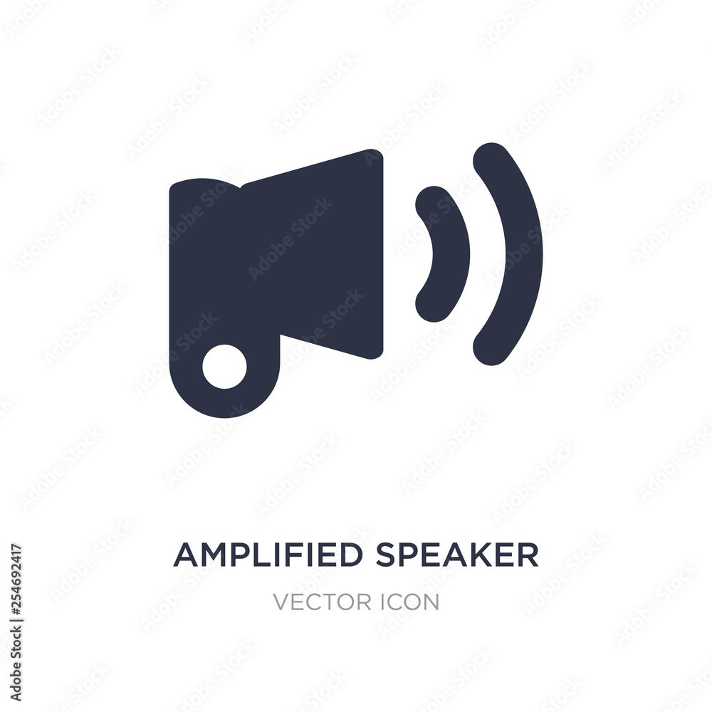 Poster amplified speaker icon on white background. simple element illustration from ui concept.