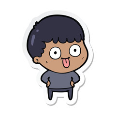 sticker of a cartoon dumb kid