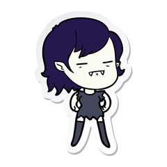 sticker of a cartoon undead vampire girl