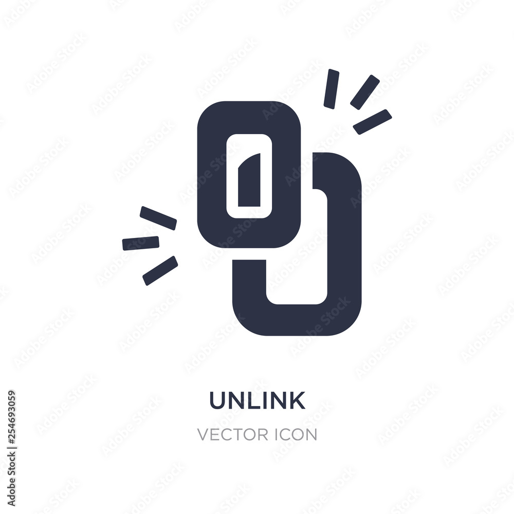 Poster unlink icon on white background. simple element illustration from ui concept.