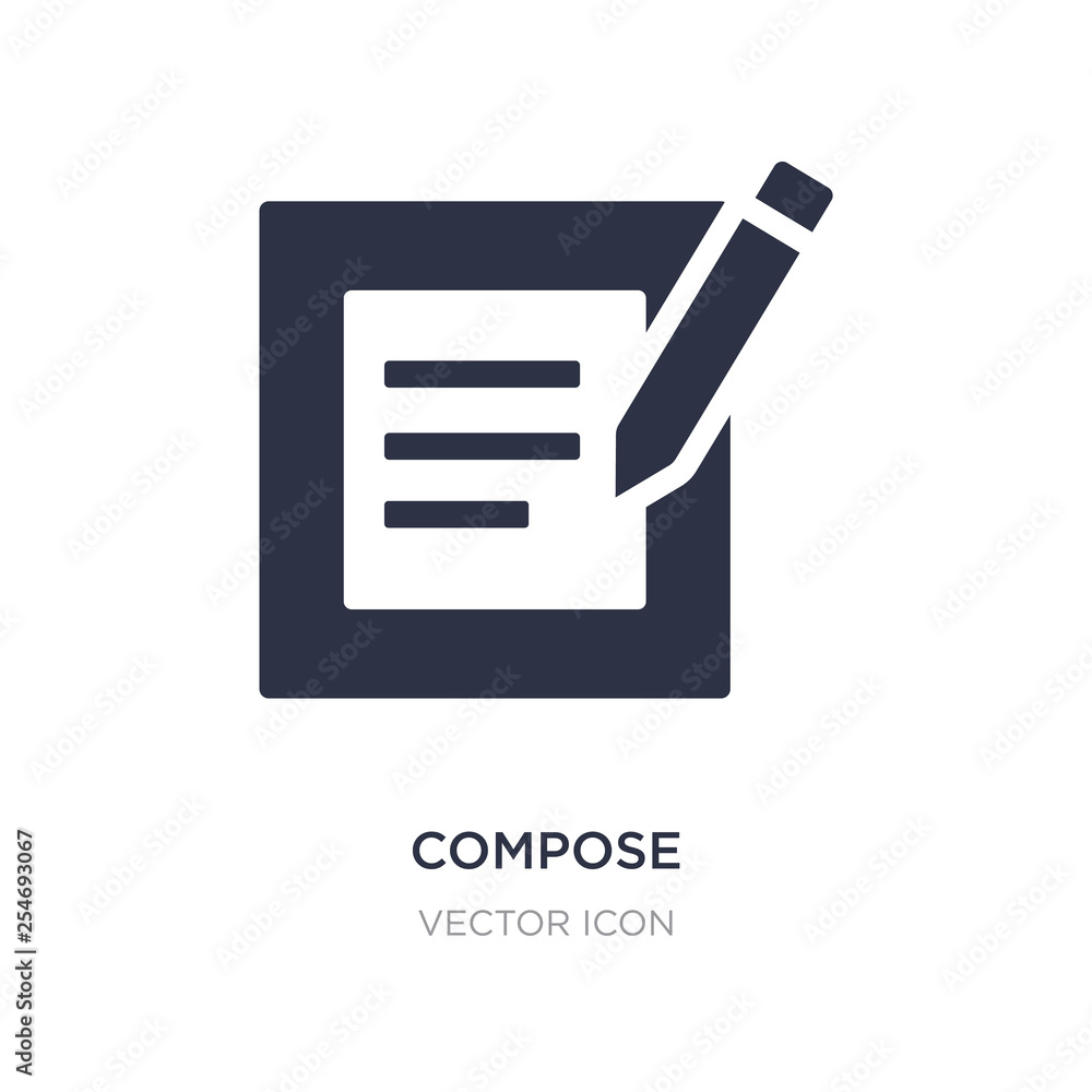 Poster compose icon on white background. simple element illustration from ui concept.