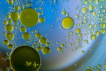 Oil bubbles in water