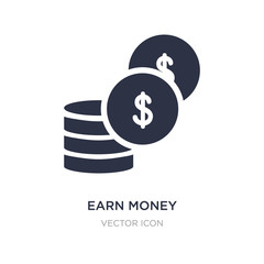 earn money icon on white background. Simple element illustration from UI concept.